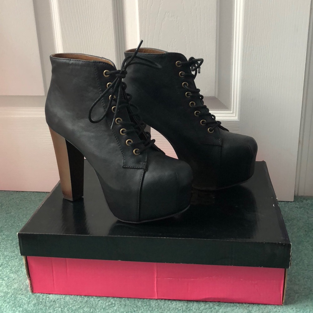 Platform Black Booties